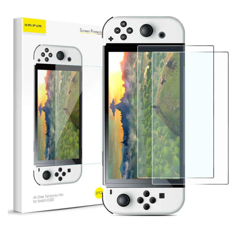 Загартоване захисне скло (2 шт.) HAIFVA для Nintendo Switch OLED/ Є чохли