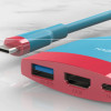 Type-C 3.1 — HDMI адаптер перехідник HAGIBIS USB Hub для Nintendo Switch / OLED Red-Blue