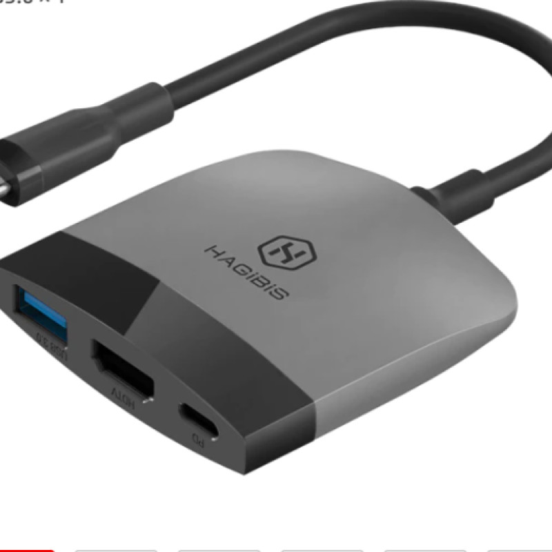 Type-C 3.1 — HDMI адаптер перехідник HAGIBIS USB Hub для Nintendo Switch / OLED / Black-Grey