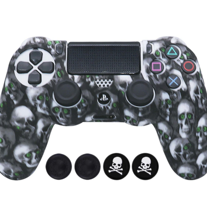 Силіконовий чохол Ralan для геймпада Dualshock 4/PS4/Skull-Green