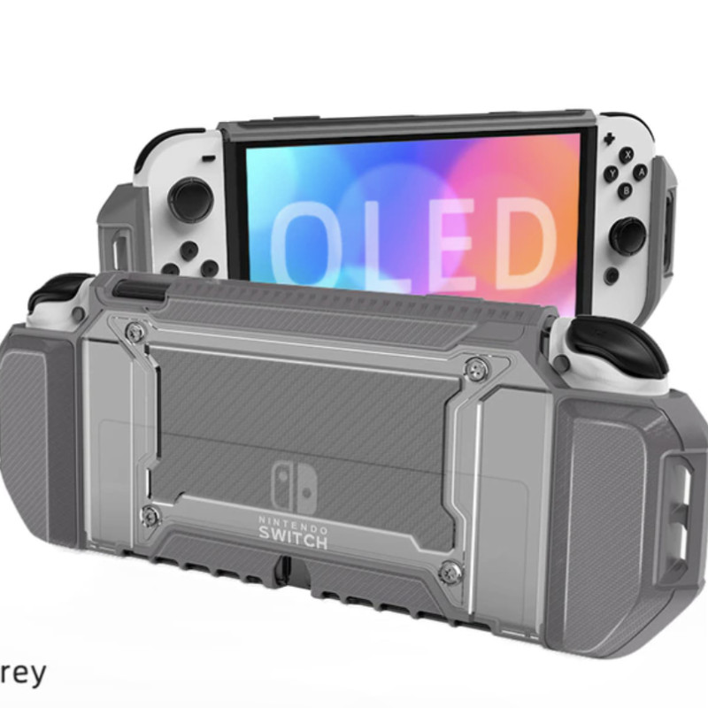 Карбоновий чохол HeysTop для Nintendo Switch OLED / Grey