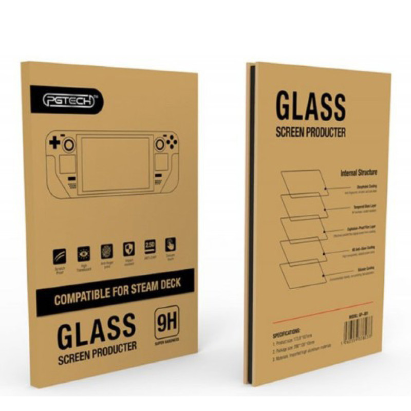 Загартоване захисне скло PGTECH для Steam Deck, OLED (BOX) Є чохли / Накладки на стики є