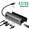 Док-станція 6 в 1 VKTECH HC86 для Steam Deck / Steam Deck Oled / LAN / HDMI / USB