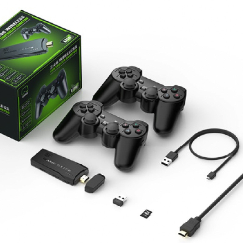 Ігрова приставка Data Frog Y3 Lite Game Stick Lite 64 GB, 4K Ultra HD, 2 геймпада, 10000 ретро ігор / Комп No1