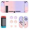 Суперкомплект Кейс + чохол + скло + накладки для Nintendo Switch OLED Purple-Pink