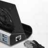 Зарядна док-станція YCE 9 в 1 для Steam Deck, Steam Deck Oled, з охолодженням і RGB HDMI PD3.0 100вт LAN