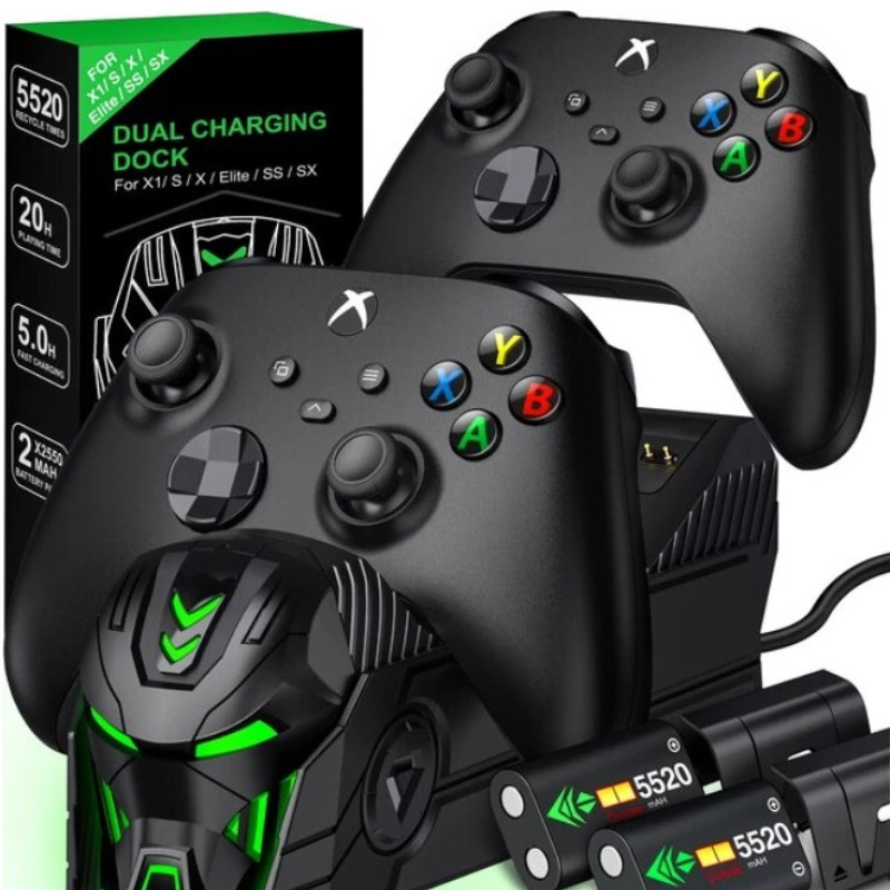 Док-станція BEBONCOOL Predator A100 RGB + 2 акумулятора 5520 mAh для геймпадів Xbox One, Series (S/X)