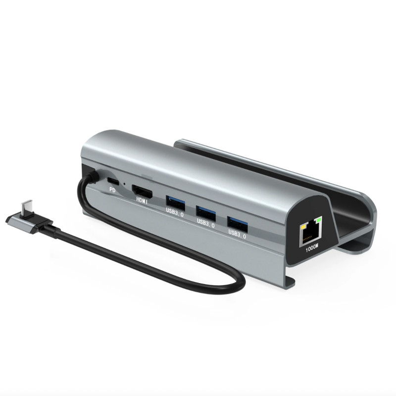 Док-станція 6 в 1 VKTECH HC86 для Lenovo Legion Go / LAN / HDMI / USB / Grey ( без коробки)