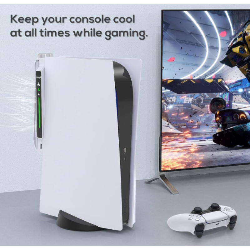 Вентилятор Ipega для контролю температури консолі PlayStation 5, Док-станція з охолодженням Білий Вентилятор Ipega для контролю температури консолі PlayStation 5, Док-станція з охолодженням Білий