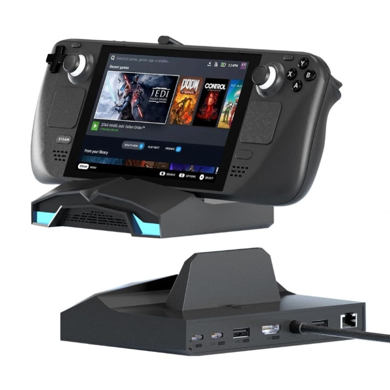 Док-станція Hagibis YC-ASC02 6в1 HDMI 4K/60Hz з RGB 100 вт для Steam Deck Чорний Док-станція Hagibis YC-ASC02 6в1 HDMI 4K/60Hz з RGB 100 вт для Steam Deck Чорний