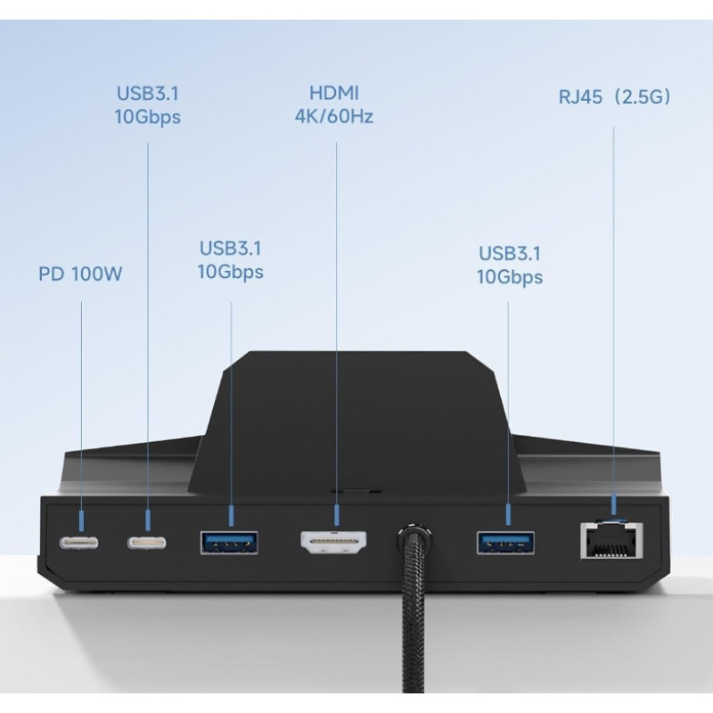 Док-станція Hagibis YC-ASC02 6в1 HDMI 4K/60Hz з RGB 100 вт для Steam Deck Чорний Док-станція Hagibis YC-ASC02 6в1 HDMI 4K/60Hz з RGB 100 вт для Steam Deck Чорний