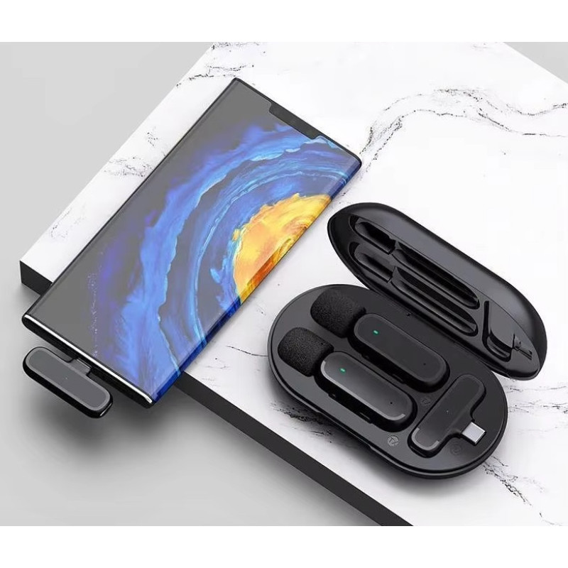 Петличний подвійний мікрофон Xiaomi Mijia Type-C, бездротовий мікрофон для Android IPhone Black Петличний подвійний мікрофон Xiaomi Mijia Type-C, бездротовий мікрофон для Android IPhone Black