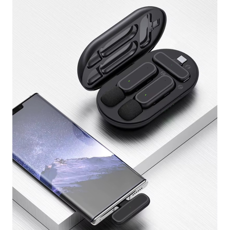 Петличний подвійний мікрофон Xiaomi Mijia Type-C, бездротовий мікрофон для Android IPhone Black Петличний подвійний мікрофон Xiaomi Mijia Type-C, бездротовий мікрофон для Android IPhone Black