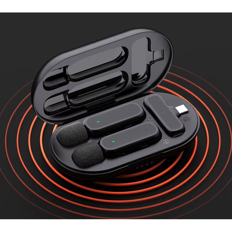 Петличний подвійний мікрофон Xiaomi Mijia Type-C, бездротовий мікрофон для Android IPhone Black Петличний подвійний мікрофон Xiaomi Mijia Type-C, бездротовий мікрофон для Android IPhone Black