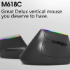 Бездротова вертикальна миша з підсвічуванням Delux M618C RGB Black Бездротова вертикальна миша з підсвічуванням Delux M618C RGB Black