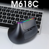Бездротова вертикальна миша з підсвічуванням Delux M618C RGB Black Бездротова вертикальна миша з підсвічуванням Delux M618C RGB Black