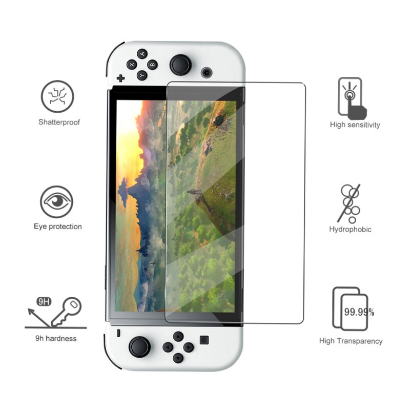 Загартоване захисне скло HAIFVA для Nintendo Switch OLED / Є чохли Загартоване захисне скло HAIFVA для Nintendo Switch OLED / Є чохли