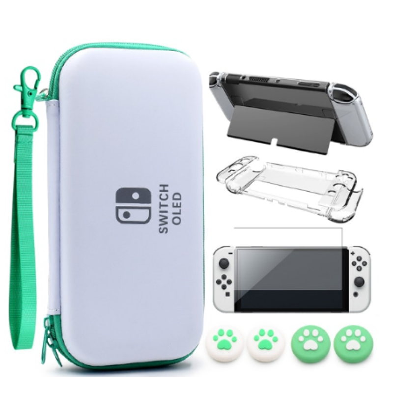 Суперкомплект Кейс + чохол + скло + накладки для Nintendo Switch OLED Суперкомплект Кейс + чохол + скло + накладки для Nintendo Switch OLED