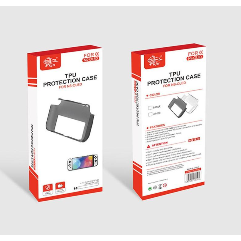 Силіконовий чохол KJH з ручками для Nintendo Switch OLED / Є скла White Силіконовий чохол KJH з ручками для Nintendo Switch OLED / Є скла White