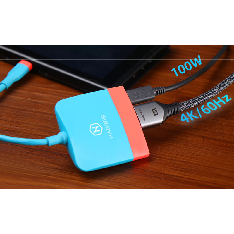 Type-C 3.1 — HDMI адаптер перехідник HAGIBIS USB Hub для Nintendo Switch / OLED Type-C 3.1 — HDMI адаптер перехідник HAGIBIS USB Hub для Nintendo Switch / OLED