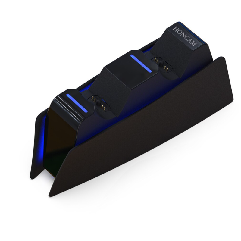 Зарядна док-станція з підсвіткою HONCAM для DualSense PS5 Чорний Зарядна док-станція з підсвіткою HONCAM для DualSense PS5 Чорний