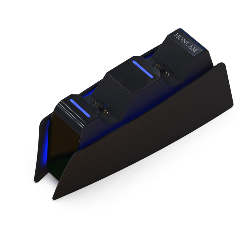 Зарядна док-станція з підсвіткою HONCAM для DualSense PS5 Чорний Зарядна док-станція з підсвіткою HONCAM для DualSense PS5 Чорний