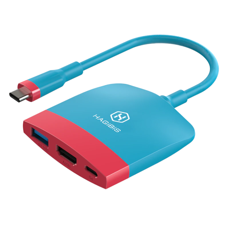 Type-C 3.1 — HDMI адаптер перехідник HAGIBIS USB Hub для Steam Deck, Steam Deck Oled, Red-Blue Type-C 3.1 — HDMI адаптер перехідник HAGIBIS USB Hub для Steam Deck, Steam Deck Oled, Red-Blue