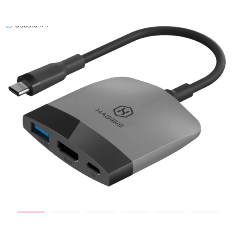 Type-C 3.1 — HDMI адаптер перехідник HAGIBIS USB Hub для Steam Deck / Steam Deck Oled, Black-Grey Type-C 3.1 — HDMI адаптер перехідник HAGIBIS USB Hub для Steam Deck / Steam Deck Oled, Black-Grey