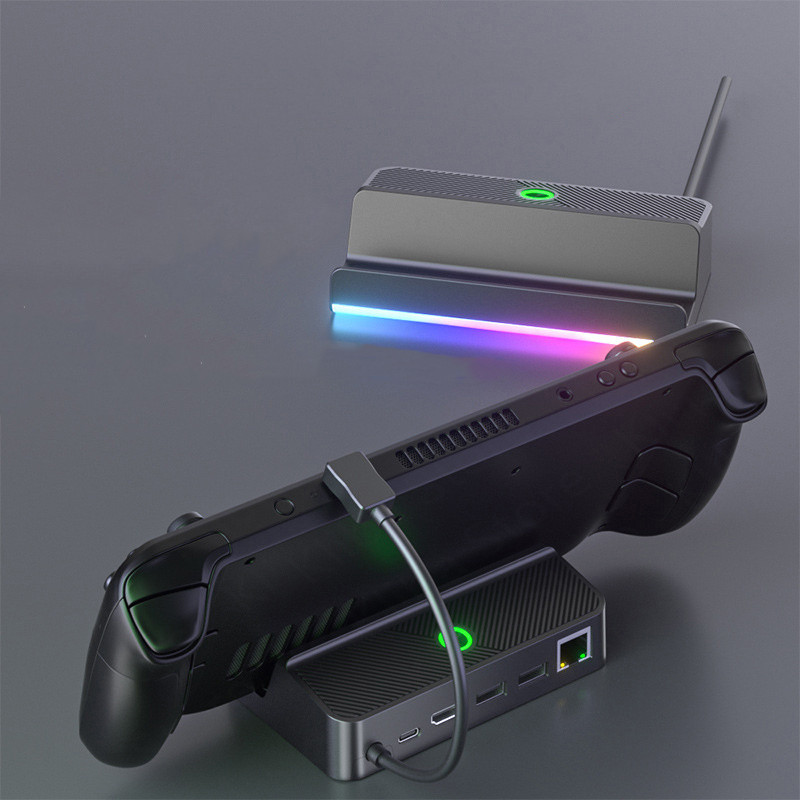 Док-станція з RGB AOLION 5 в 1 для Steam Deck, Oled Asus Rog All Legion GO LAN 4K 60Hz HDMI USB-C 100Вт Док-станція з RGB AOLION 5 в 1 для Steam Deck, Oled Asus Rog All Legion GO LAN 4K 60Hz HDMI USB-C 100Вт