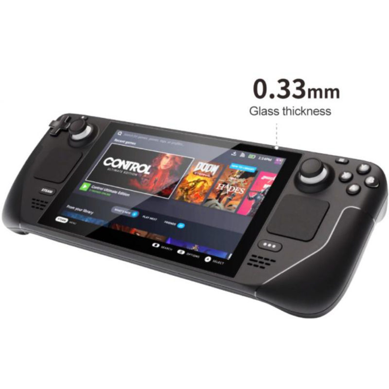 Загартоване захисне скло PGTECH для Steam Deck, OLED (BOX) Є чохли / Накладки на стики є Загартоване захисне скло PGTECH для Steam Deck, OLED (BOX) Є чохли / Накладки на стики є