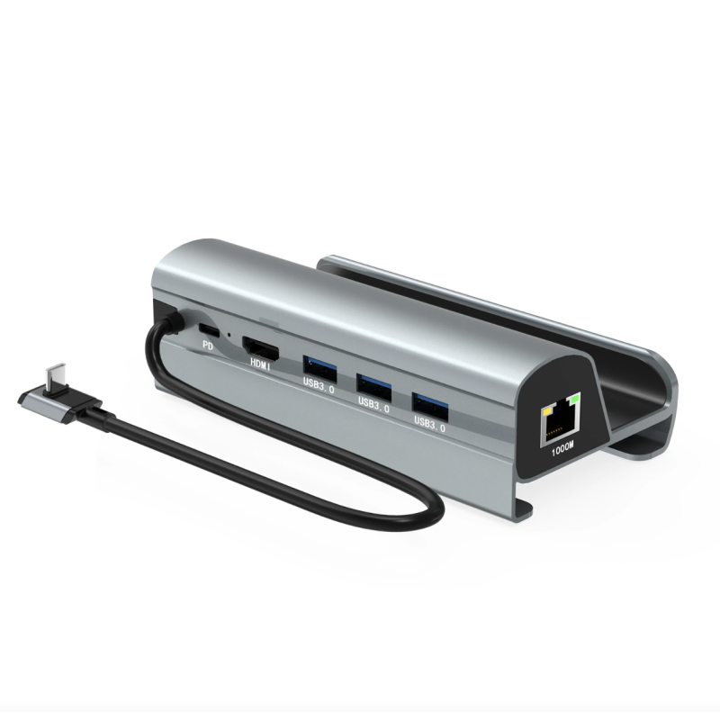 Док-станція 6 в 1 VKTECH HC86 для Steam Deck/Oled/MSI Claw Lenovo Legion Go LAN/HDMI/USB/Grey Док-станція 6 в 1 VKTECH HC86 для Steam Deck/Oled/MSI Claw Lenovo Legion Go LAN/HDMI/USB/Grey