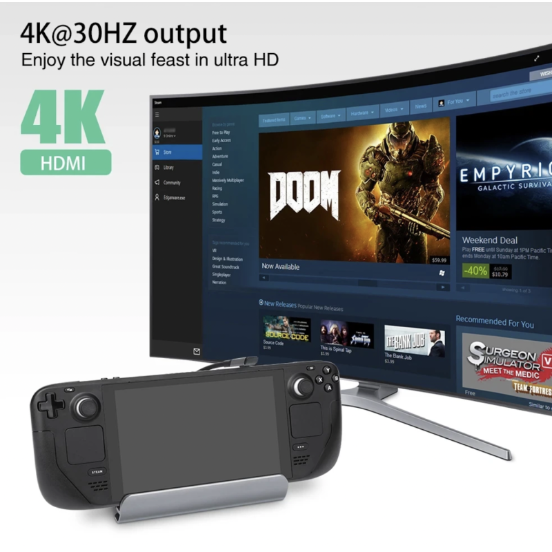 Док-станція 6 в 1 VKTECH HC86 для Steam Deck/Oled/MSI Claw Lenovo Legion Go LAN/HDMI/USB/Grey Док-станція 6 в 1 VKTECH HC86 для Steam Deck/Oled/MSI Claw Lenovo Legion Go LAN/HDMI/USB/Grey