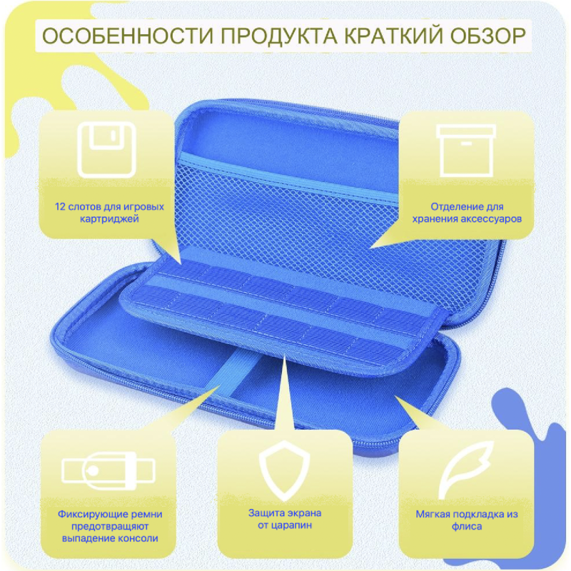 Захисний Delux кейс Splatoon 3 для Nintendo Switch / OLED / Yellow-Blue Захисний Delux кейс Splatoon 3 для Nintendo Switch / OLED / Yellow-Blue