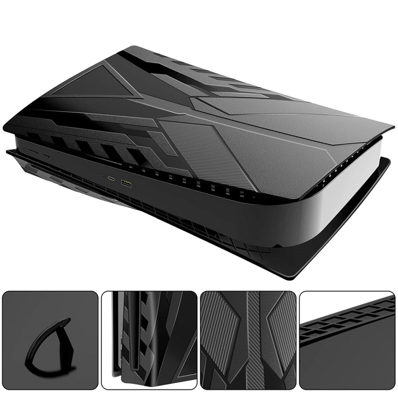 Захисний Deluxe чохол кришка HEYSTOP для Sony PlayStation 5 Disc Edition PS5/Black Захисний Deluxe чохол кришка HEYSTOP для Sony PlayStation 5 Disc Edition PS5/Black