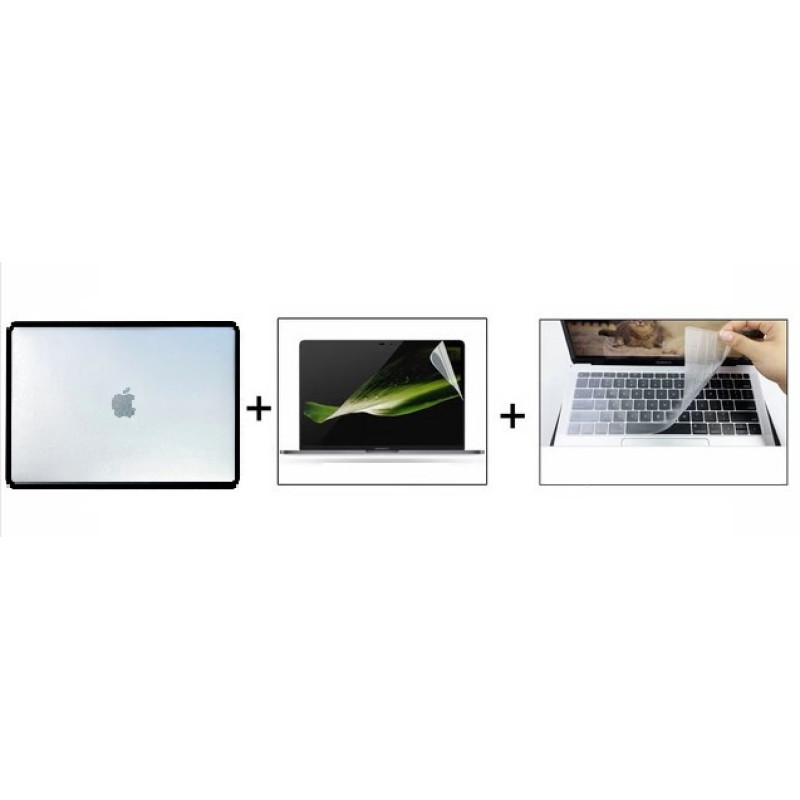 Захисний чохол EGYAL з TPU для Macbook Air M1 2020 A2337 A2179 + плівка + Накладка на клавіатуру / Black Захисний чохол EGYAL з TPU для Macbook Air M1 2020 A2337 A2179 + плівка + Накладка на клавіатуру / Black