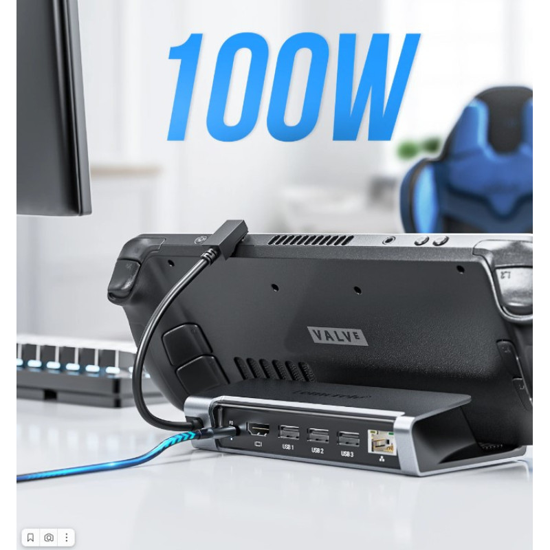 Док-станція 6 в 1 Lemorele для Steam Deck / Steam Deck Oled, HDMI 4K 30Hz / 100w / x3 USB 2.0 / LAN Док-станція 6 в 1 Lemorele для Steam Deck / Steam Deck Oled, HDMI 4K 30Hz / 100w / x3 USB 2.0 / LAN