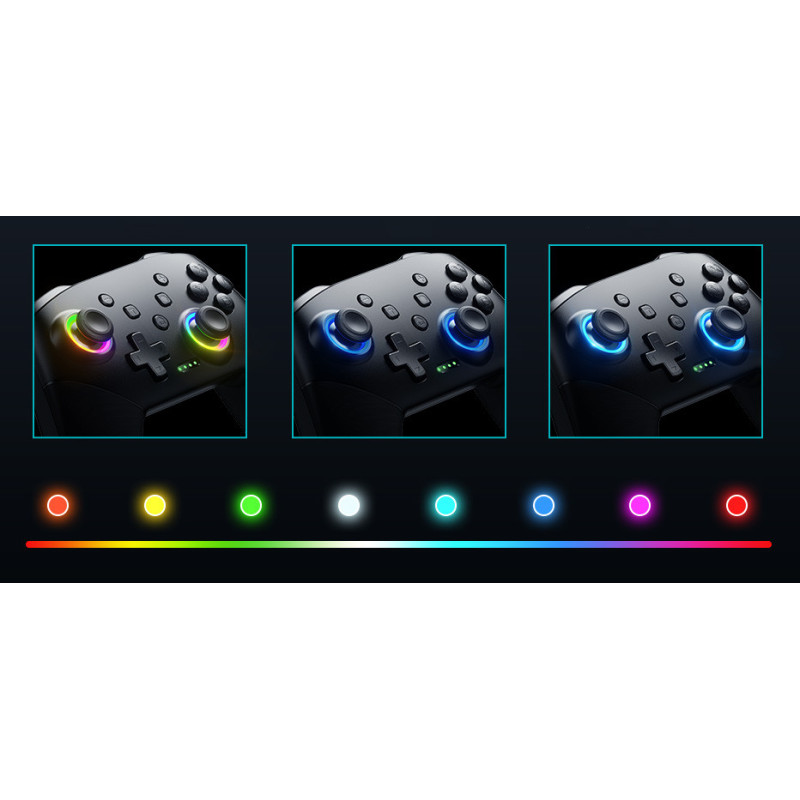 Бездротовий геймпад Data Frog з RGB-підсвіткою для Nintendo Switch / OLED / Lite / PC Бездротовий геймпад Data Frog з RGB-підсвіткою для Nintendo Switch / OLED / Lite / PC