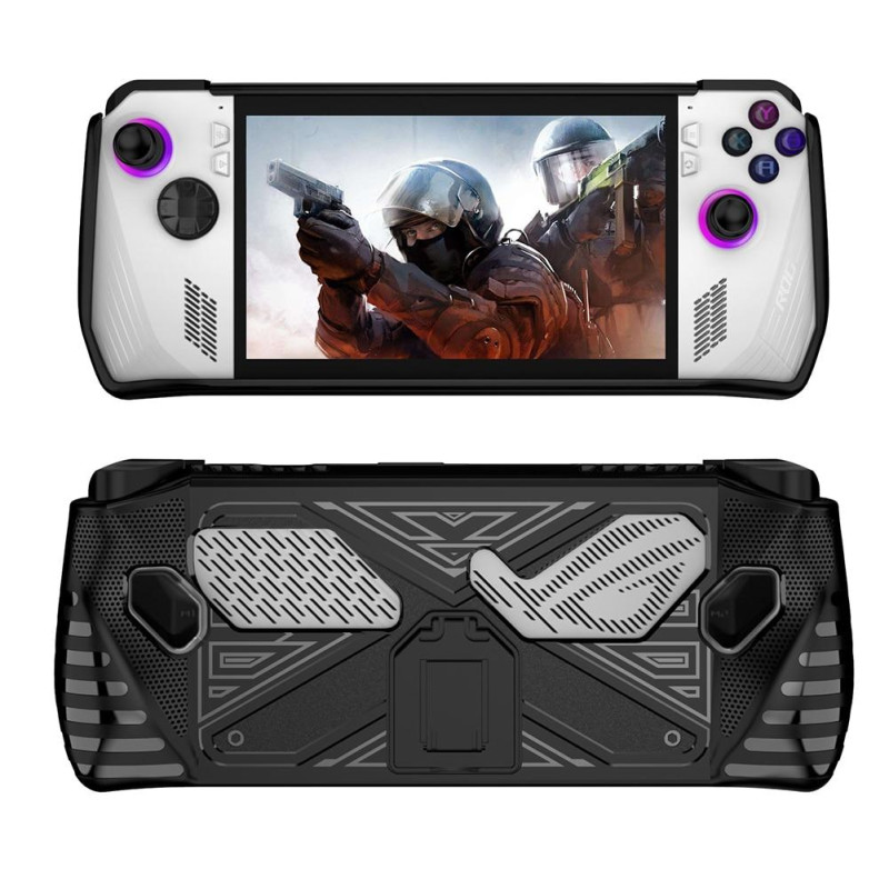 Захисний чохол бампер для Asus Rog Ally, Extreme, з підставкою з TPU чорний Захисний чохол бампер для Asus Rog Ally, Extreme, з підставкою з TPU чорний