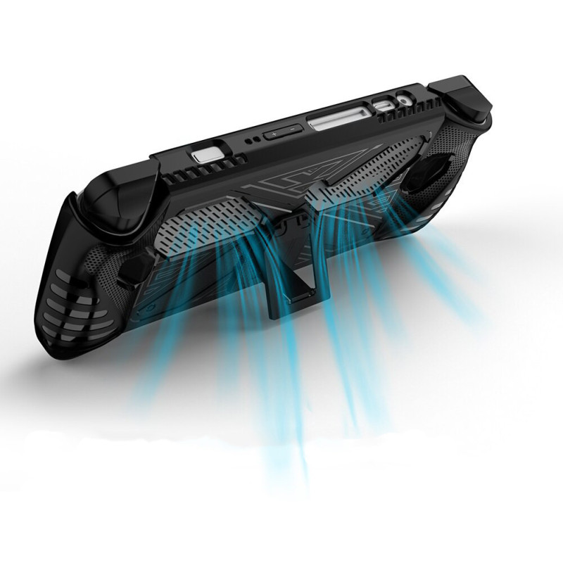 Захисний чохол бампер для Asus Rog Ally, Extreme, з підставкою з TPU чорний Захисний чохол бампер для Asus Rog Ally, Extreme, з підставкою з TPU чорний