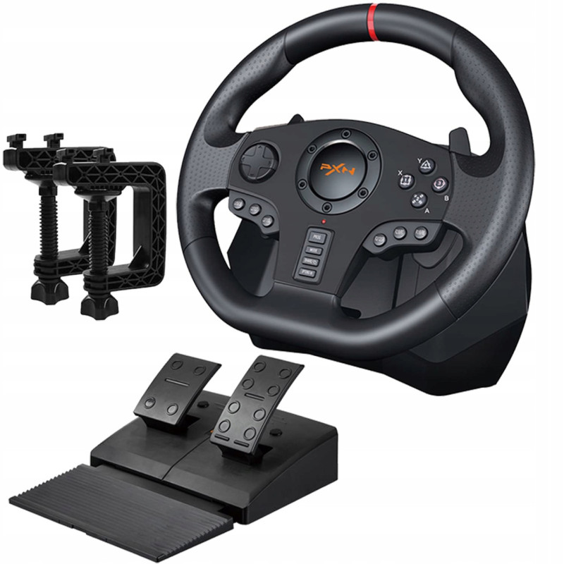 Ігровий комплект кермо та педалі PXN V900 для PC, PS3, PS4, Xbox One, Xbox Series X/S Nintendo Switch Ігровий комплект кермо та педалі PXN V900 для PC, PS3, PS4, Xbox One, Xbox Series X/S Nintendo Switch