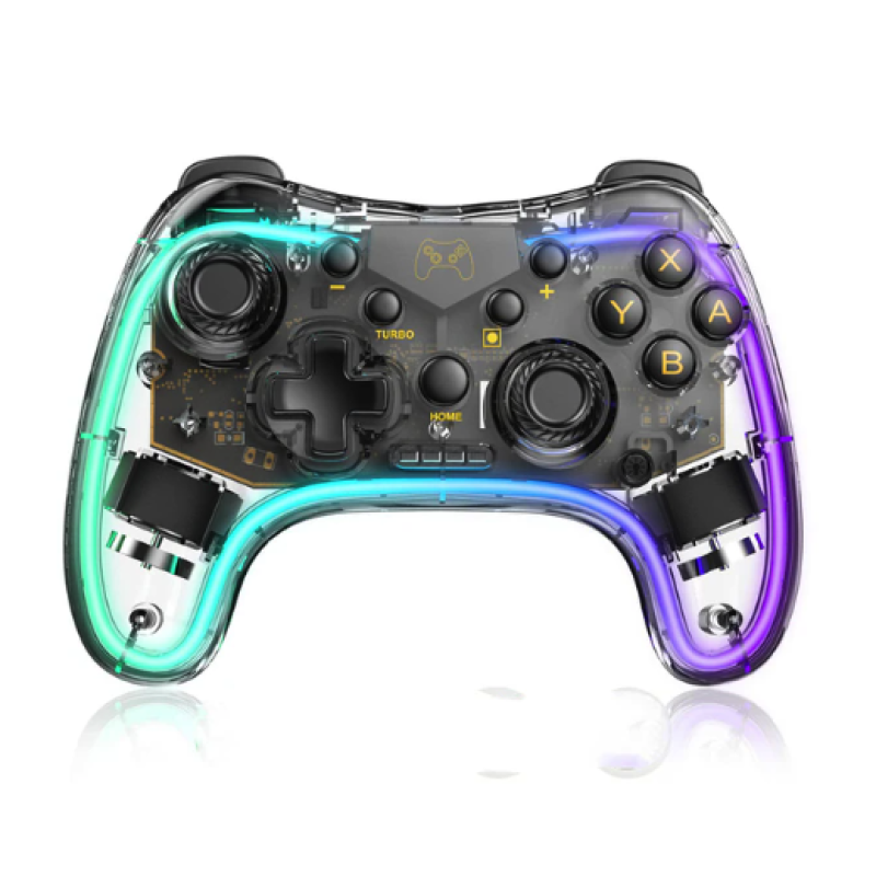 Прозорий бездротовий геймпад з RGB-підсвіткою для Nintendo Switch / Lite / OLED / Android / PC / IOS / White Прозорий бездротовий геймпад з RGB-підсвіткою для Nintendo Switch / Lite / OLED / Android / PC / IOS / White
