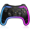 Прозорий бездротовий геймпад з RGB-підсвіткою для Nintendo Switch/Lite/OLED/Android/PC/IOS/Black Прозорий бездротовий геймпад з RGB-підсвіткою для Nintendo Switch/Lite/OLED/Android/PC/IOS/Black