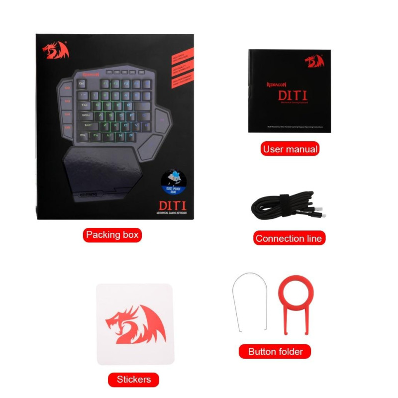 Механічна клавіатура для однієї руки REDRAGON DITI K585 RGB DITI Механічна клавіатура для однієї руки REDRAGON DITI K585 RGB DITI
