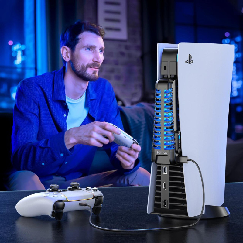Док-станція з охолодженням KYTOK для PlayStation 5 Ditital, PlayStation 5 Disc, PS5 Fat Док-станція з охолодженням KYTOK для PlayStation 5 Ditital, PlayStation 5 Disc, PS5 Fat