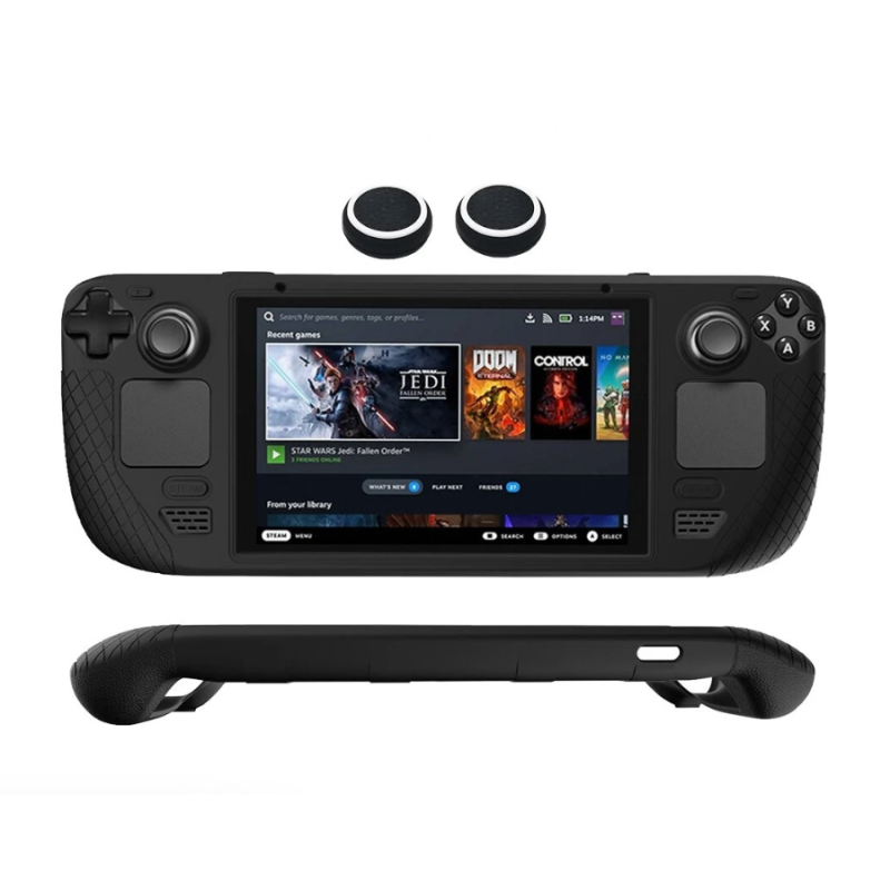 Захисний протиударний чохол бампер Farad для консолі Valve Steam Deck, Steam Deck Oled, чорний + подарунок