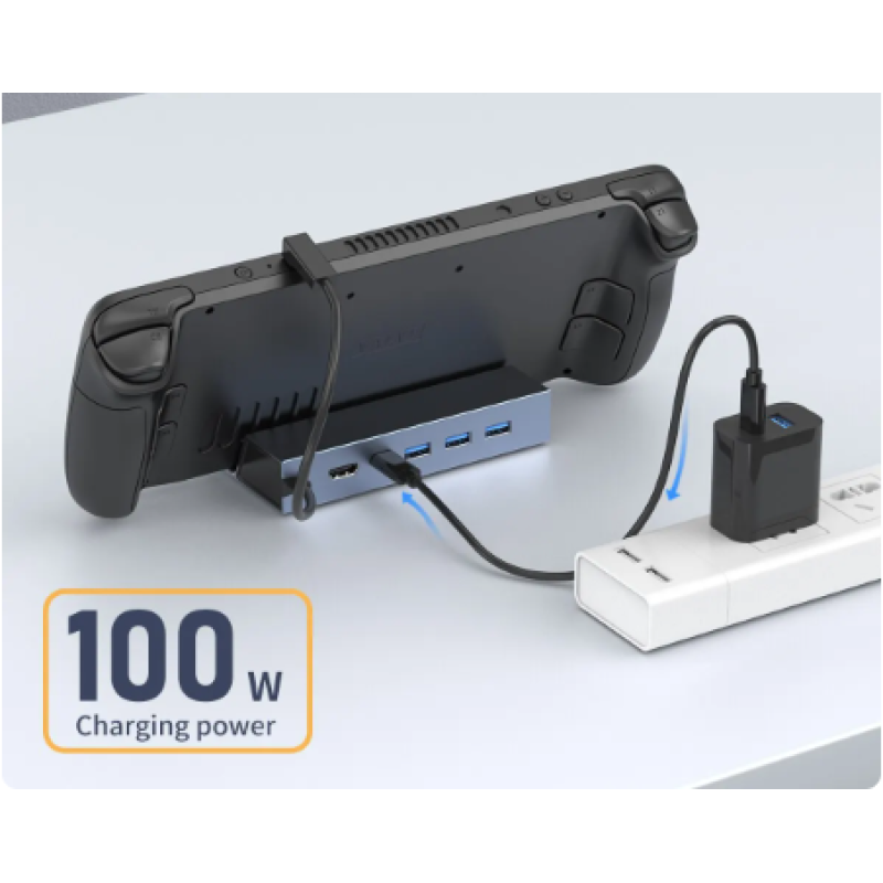 Металева док-станція 6 в 1 для Steam Deck / OLED, Asus Rog Ally, Extreme, X, RJ45, USB2.0, 4K HD Type C Металева док-станція 6 в 1 для Steam Deck / OLED, Asus Rog Ally, Extreme, X, RJ45, USB2.0, 4K HD Type C