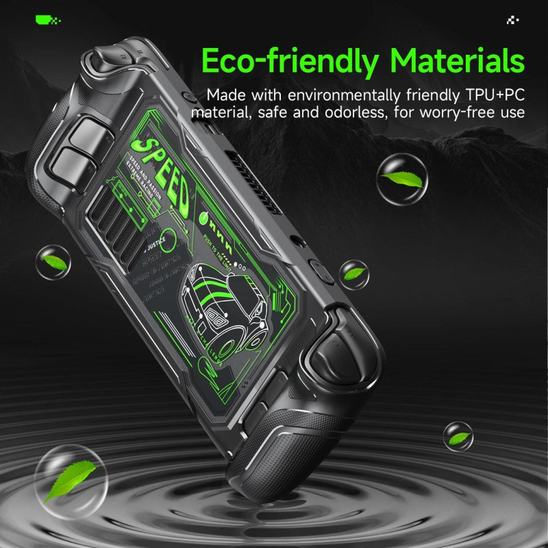 Захисний чохол бампер з малюнком Jingdu для ігрової консолі Valve Steam Deck/Green Захисний чохол бампер з малюнком Jingdu для ігрової консолі Valve Steam Deck/Green
