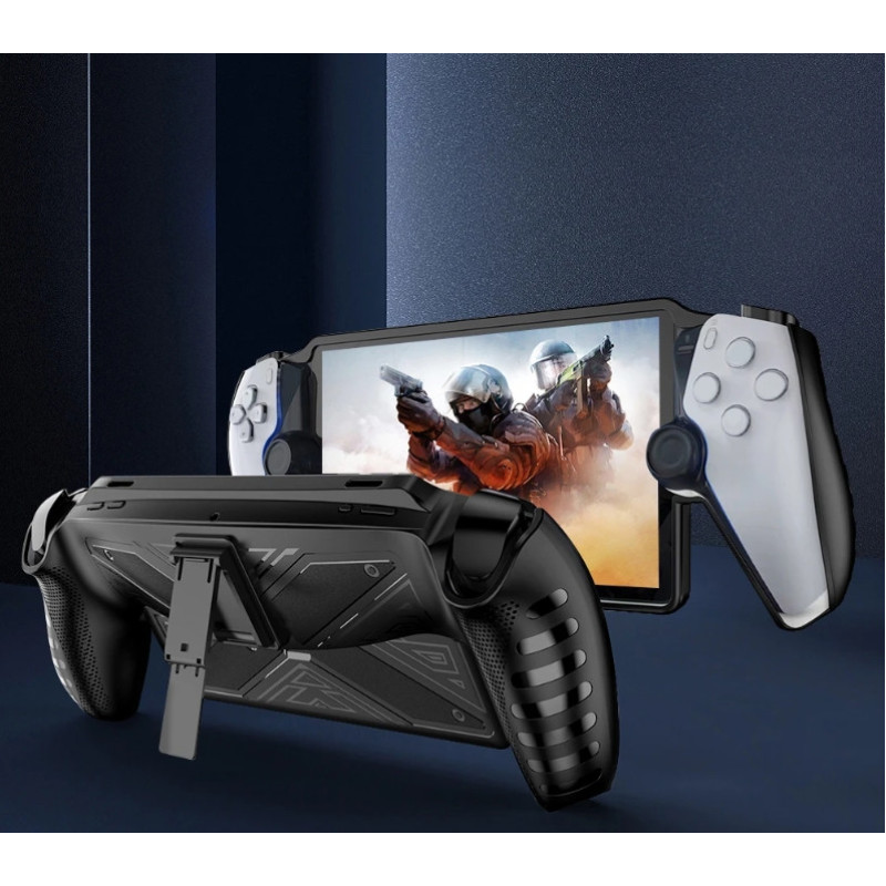 Захисний чохол HEYSTOP з підставкою TPU для ігрової консолі Sony PlayStation Portal, PS Portal Чорний Захисний чохол HEYSTOP з підставкою TPU для ігрової консолі Sony PlayStation Portal, PS Portal Чорний