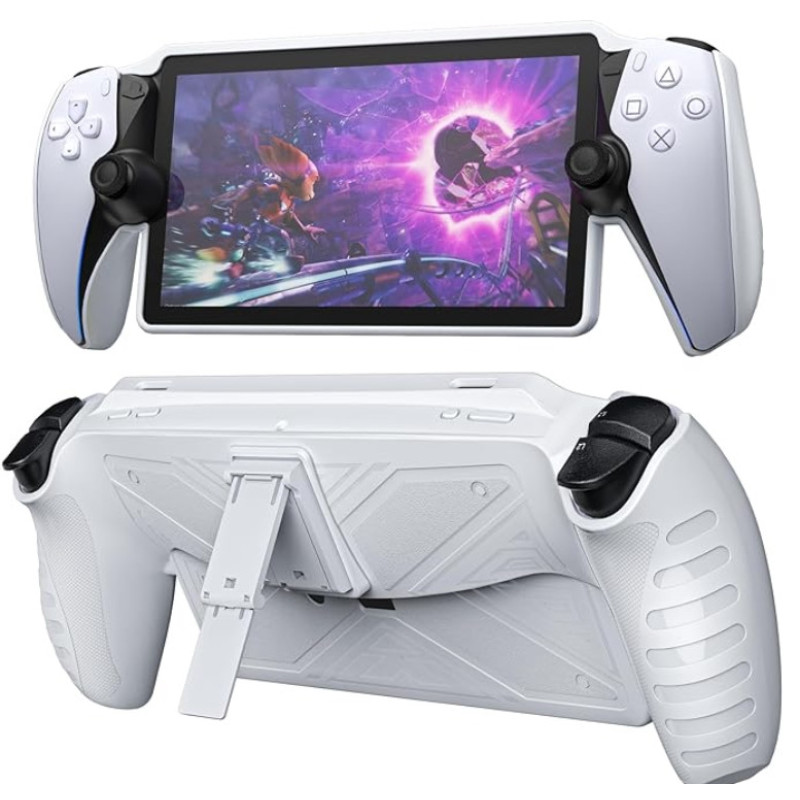 Захисний чохол HEYSTOP з підставкою TPU для ігрової консолі Sony PlayStation portal Білий Захисний чохол HEYSTOP з підставкою TPU для ігрової консолі Sony PlayStation portal Білий