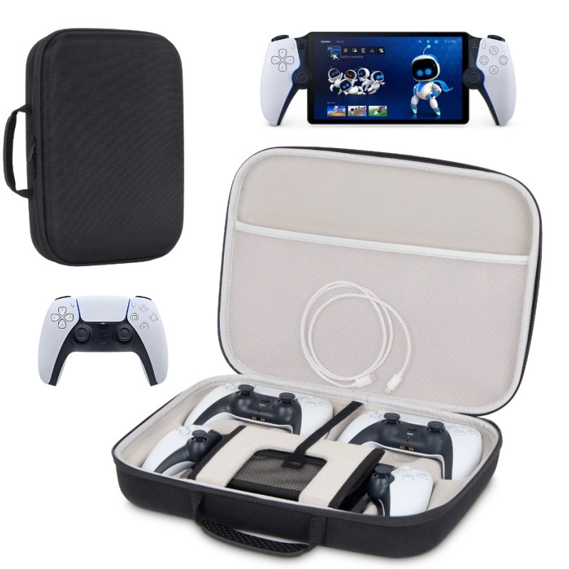 Місткий тканинний чохол кейс для двох геймпадів, Sony PlayStation 5 Portal, PS Portal, Чорний Місткий тканинний чохол кейс для двох геймпадів, Sony PlayStation 5 Portal, PS Portal, Чорний